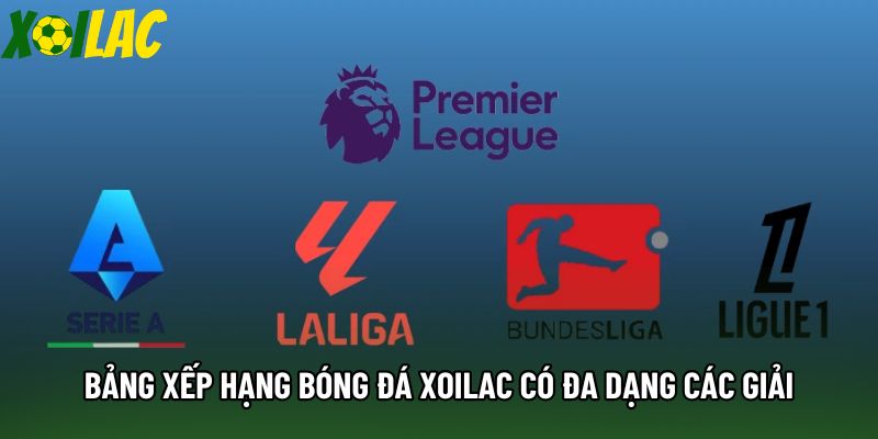 Bảng xếp hạng bóng đá xoilac có đa dạng các giải