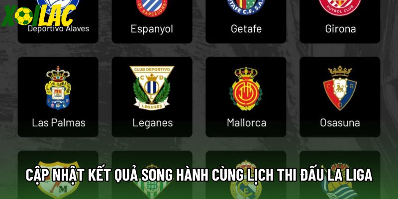 Cập nhật kết quả song hành cùng lịch thi đấu La Liga Cập nhật kết quả song hành cùng lịch thi đấu La Liga